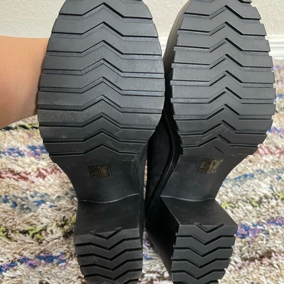 NWOT ASOS vegan suede chunky heel loafers - Picture 2 of 5